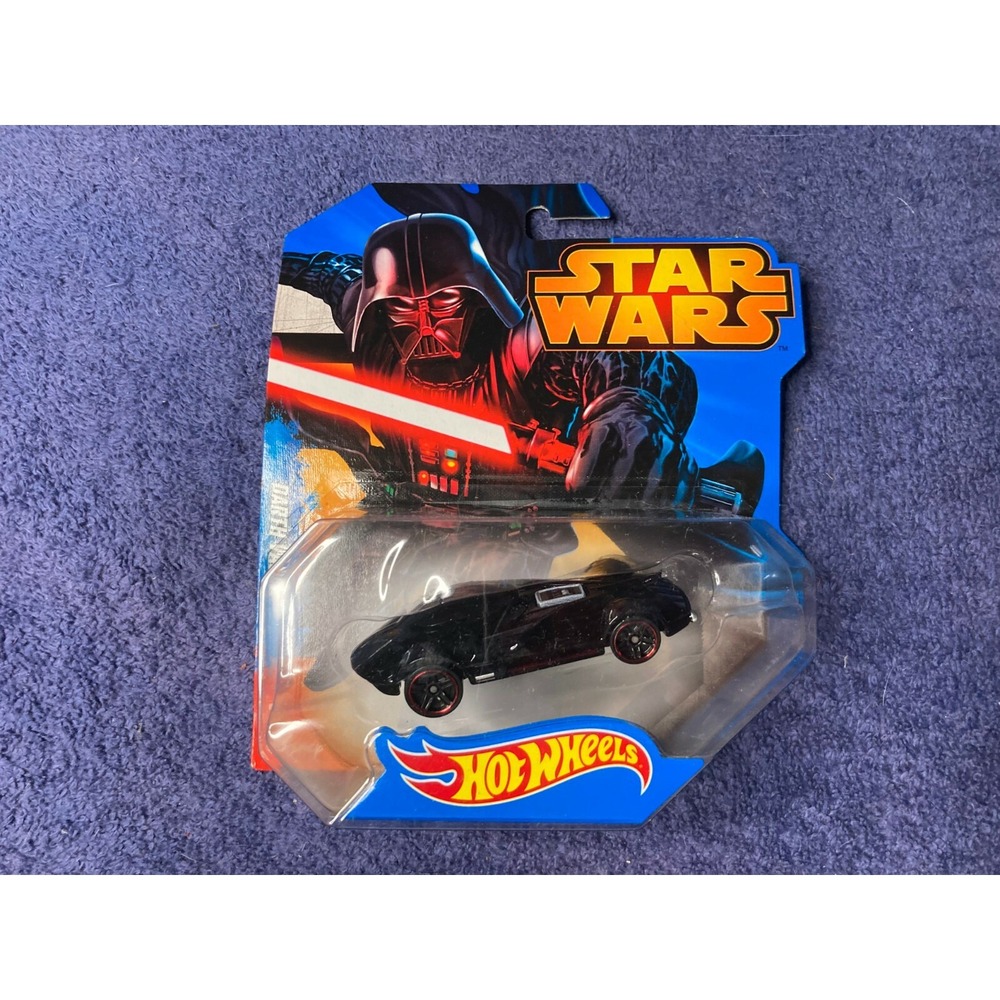 Hot Wheels Star Wars Darth Vader Car New on Card 2014 NOC